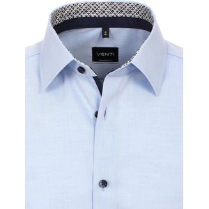 Blauw Overhemd Heren Strijkvrij Modern Fit Venti - XL
