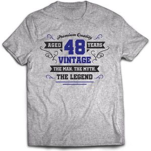 48 Jaar Legend - Feest kado T-Shirt Heren / Dames - Antraciet Grijs / Donker Blauw - Perfect Verjaardag Cadeau Shirt - grappige Spreuken, Zinnen en Teksten. Maat XXL