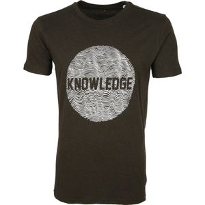 KnowledgeCotton Apparel T-shirt Alder Donkergroen - Maat XL - Heren - Casual T-shirts