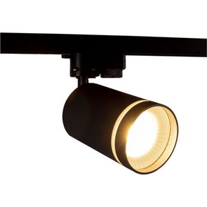 LED 1-fase railspot met GU10 fitting | Witte Ring | Zwart