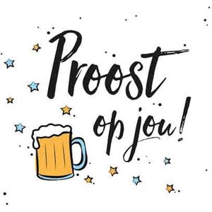 Wenskaart proost op jou - Wit - Bier Afbeelding - Een Stuk - 14 x 14 cm