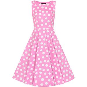 Hearts & Roses Lyra Polka Dot Swing Jurk Roze-M