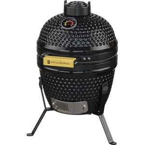 KitchenBrothers Kamado BBQ - 13 Inch Houtskoolbarbecue - 27⌀ cm - Egg BBQ - Zwart