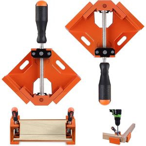 Haakse klem 2 stuks Heavy Duty aluminium zwenkbek verstelbare hoekklem - oranje