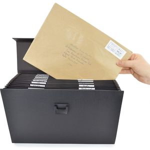Inovra ® Waaiermap Aktetas 19 vakken Documentenbox, A4+, zwart