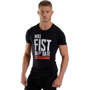 Mister B - T Shirt - Sexy Shirt - Fist on 1st Date - Katoen - 95% Katoen 5% Elastaan - Maat XL