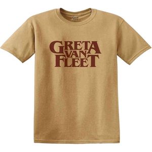 Greta Van Fleet - Logo Heren T-shirt - S - Geel