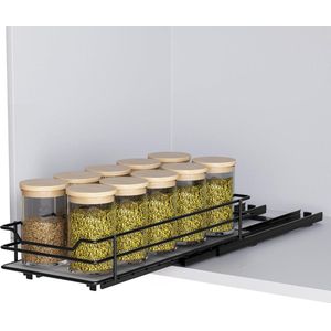 Uittrekbare kast organizer kruidenrekken, kast kruidenrek organizer, keuken opbergplank voor binnen kast, zwaar metalen kruidenrek L10.4* B4.6*H2.2 inch