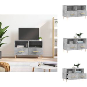 vidaXL TV-meubel - Betongrijs - 80 x 36 x 50 cm - Bewerkt hout en ijzer - Kast