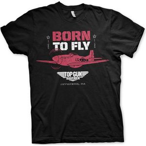 Top Gun Born To Fly T-Shirt Black-2XL