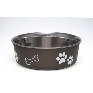 Honden Voerbak & Drinkbak - Vaatwasmachinebestendig, met Antislip en Antibacteriële RVS binnenzijde - Loving Pets Bella Bowl - 8 kleuren in Small tot Extra-Large - Kleur: Espresso, Maat: Large - 1,5L