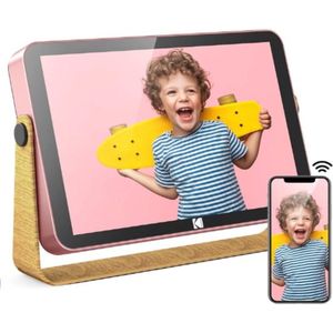 Thuys – Digitale Fotolijst – Met WiFi – Digitaal Fotokader – 10 Inch IPS HD - 178° Kijkhoek – Draagbaar Design – Touchscreen – Muziek & Video – Roze