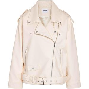 Noisy may Jas Nmpaulina Oversize Biker Jacket Noo 27027014 Pearled Ivory Dames Maat - XS