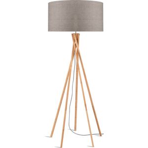 GOOD&MOJO Vloerlamp Kilimanjaro - Taupe/Bamboe - Ø60cm - Scandinavisch,Bohemian - Staande lamp voor Woonkamer - Slaapkamer