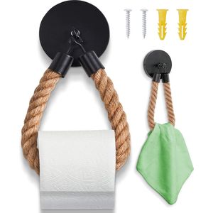 Mooie Vintage Toiletpapierhouder in Mat Zwart - Eenvoudige Montage en Stijlvol Design