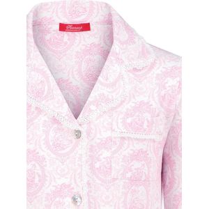 Exclusief Luxueus Kinder nachtkleding Luxe mooie zacht roze Girly Pyjama van Hanssop met verfijnde kant rand details en luxe kraag verwerking, Meisjes Pyjama, zacht roze exclusieve Hanssop Toile print, maat 152
