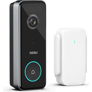 Aosu - V8S -Video Doorbell Ultra - Zwart - Wit