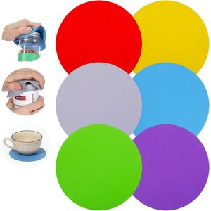 6 stuks rubberen potopenergrijpers met flesopener - warmte-isolerend en antislip - multifunctioneel gereedschap voor artritische handen - eenvoudig keukengebruik