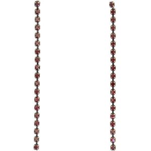 Behave - Oorbellen - Strass Oorhangers - Donker Rode Steentjes - 5.5 cm