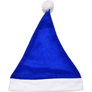 10 Kerstmutsen - one size fits all - Blauw - WIT