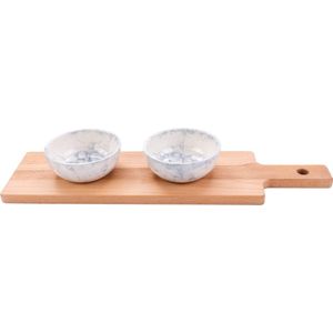 Bowls and Dishes Espuma 2-Aardewerk Schaaltje | Kommetje | Tapasschaaltje | Klein Schaaltje | Servies Schaaltje | Woonaccessoiretjes 11cm Blauwgrijs op plank 46 cm- Cadeau tip!