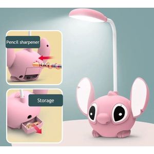 Bureaulamp Disney Lilo & Stitch LED-bureaulamp met puntenslijper Opvouwbare lamp Leuke bureaulamp USB oplaadbaar Stitc Roze