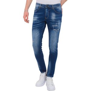 Denim Blue Stone Washed Jeans Slim Fit -1103 - Blauw