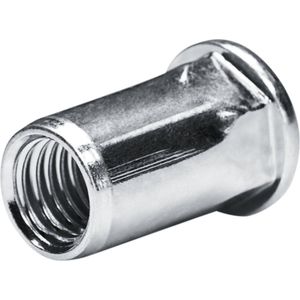 GOEBEL® - 250 x Blindklinkmoeren M 8 - RVS V2A / A2 (AISI 302) (Ø x L) 11,0 mm x 17,5 mm - Vlakke kop Deelszeskant schacht - Schacht einde Open - GO-NUT - 7550810200 - Linkmoeren - Klinkmoeren - Blindmoeren