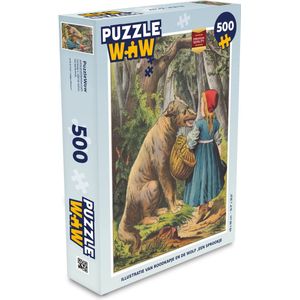 Puzzel Illustratie van een wolf en een meisje - Legpuzzel - Puzzel 500 stukjes