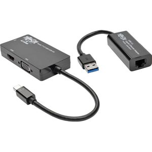 Tripp-Lite P137-GHDV-V2-K 4K Video and Ethernet 2-in-1 Accessory Kit for Microsoft Surface and Surface Pro with RJ45, DVI, VGA and HDMI Ports TrippLite