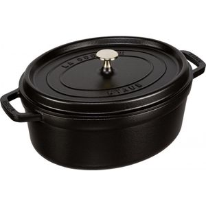 Staub Braadpan Ovaal Zwart 31 cm - Geëmailleerd Gietijzer - 5,5L