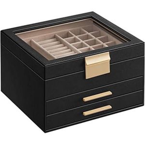 Sieradendoos XL - Juwelendoos - Juwelen Houder - Zwart/Goud