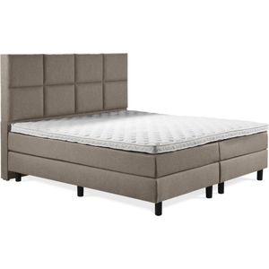 Boxspring Luxe 180x220 8 vlaks Taupe Lederlook