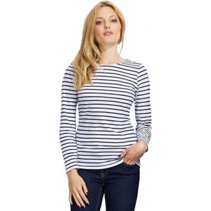 Gestreept dames matrozen/dorus t-shirt wit/blauw M