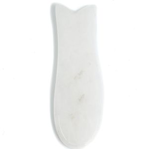 Guasha Schraper Witte Jade Vis – 95 mm