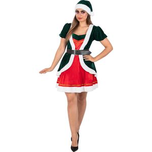 FUNIDELIA Sexy Kerst Elf Kostuum voor Vrouwen - Maat: L - Groen