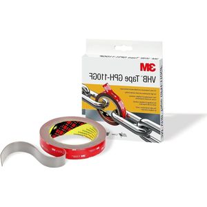 Montage tape dubbelzijdig hoge temperatuurbestendigheid verbinding van aluminium roestvrij staal verzinkt staal polycarbonaat ABS - grijs - 19mm x 1.1mm - 1 stuks
