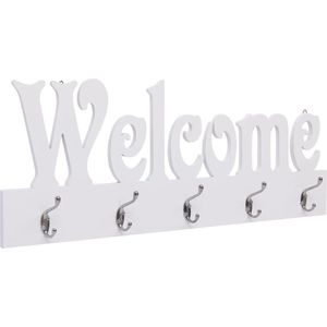 vidaXL-Wandkapstok-WELCOME-74x29,5-cm-wit