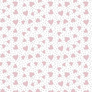 Inpakpapier Roze Kadopapier Met Hartjes Print- Breedte 30 cm - 200m lang