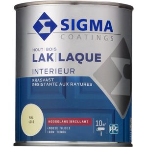 Sigma Houtlak Interieur Glans - Kras- & Slijtvast - Droog na 1 uur - Geurarm - RAL 1013 - Bruin - 0.75L