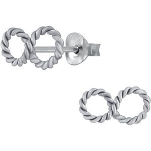 Joy|S - Zilveren infinity oorbellen - rope twisted - 10 x 5 mm