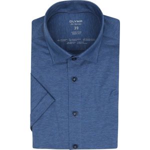 OLYMP - Lvl 5 24/Seven Overhemd Donkerblauw - Heren - Maat 40 - Body-fit