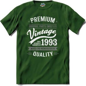 Vintage Legend Sinds 1993 - verjaardag en feest cadeau - Kado tip - T-Shirt - Unisex - Bottle Groen - Maat L