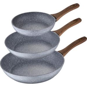 SET 3 PANS gesmeed aluminium INDUCTIE