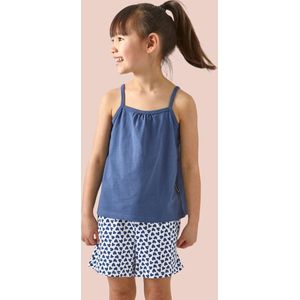 Little Label Pyjama Meisjes Maat 110-116/6Y - blauw, wit - Hartjes - Shortama - Zachte BIO Katoen