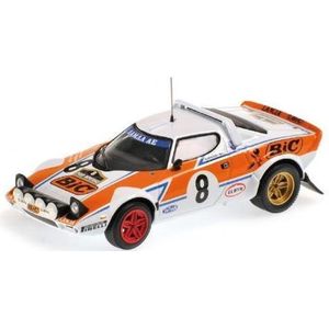 De 1:43 Diecast Modelcar van de Lancia Stratos, Bic #8 van de Acropolis Rally 1978. De coureurs waren Livieratos en Manolis. Dit schaalmodel is beperkt tot 528 stuks. De fabrikant is Minichamps.