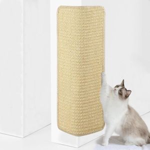 Krabmat sisal krasbescherming kattenkrabmat 30 x 60 cm kraskarton hoek - beschermt tapijten beige