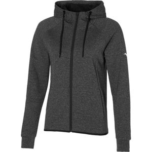 Mizuno hoody met rits of sweatvest | zwart met logo (Maat: L)