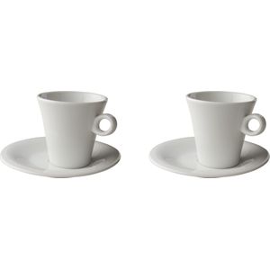 Maastricht Porselein Cappuccinokop en schotel Finn 20 cl 15.5 cm Wit Porselein 2 stuks