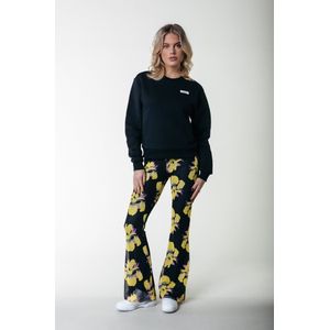 Colourful Rebel Big Flower Mesh Extra Flare Pants - XS